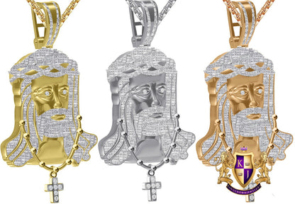 Real Genuine Authentic Diamond 29+ Grams Jesus Christ Face Piece Wearing Neckless Cross 10K Gold Over Exclusive Custom Pendent Charm 2.35"