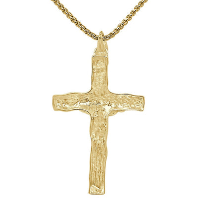 14+ Grams Real Genuine Sterling Silver Jesus Crucifix Cross Pendent 14K Gold Over Charm 2.25''