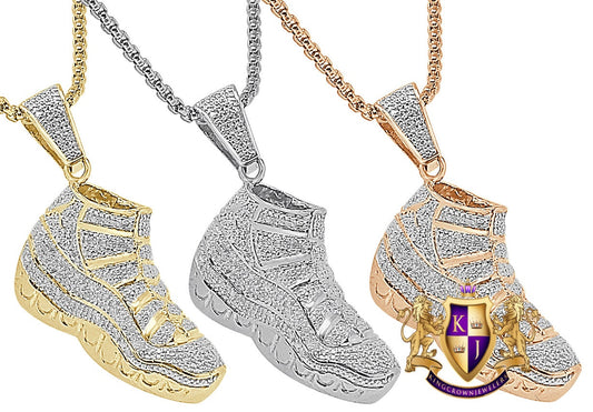 Real Genuine Diamonds 0.40 Cwt. 20+ Grams  Designer Shoe Sneaker Men's Custom Pendent 10K Gold Over Charm 1.75