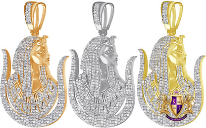 Real Genuine Diamond 32+ Grams Custom Piece Daughters of Isis Masonic Shriners Mason Prince Hall Charm 10K Solid Gold Over Pendent Big 2.5''