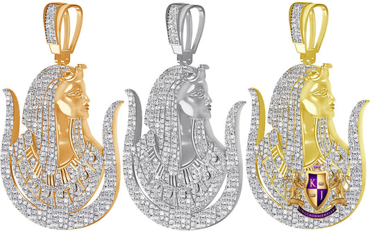 Real Genuine Diamond 32+ Grams Custom Piece Daughters of Isis Masonic Shriners Mason Prince Hall Charm 10K Solid Gold Over Pendent Big 2.5''