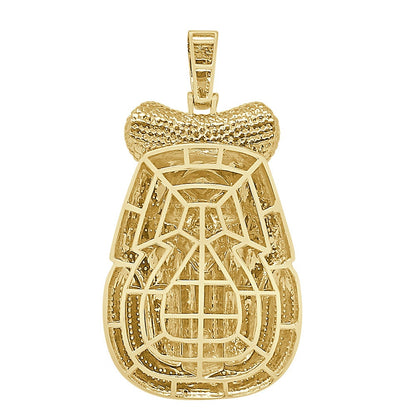 100% Real Genuine Diamond 31+ Grams Egyptian King Tut Death Skull Pharaoh Mummy Charm Cobra Snake Evil Power 10K Gold Over Pendent Big 2.5''