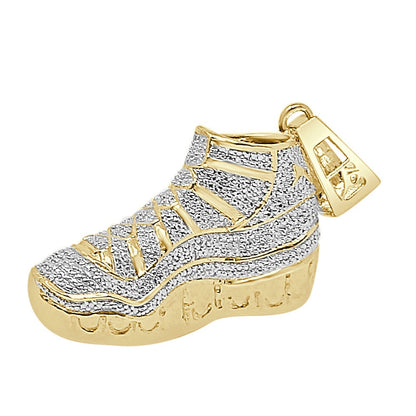 Real Genuine Diamonds 0.40 Cwt. 20+ Grams  Designer Shoe Sneaker Men's Custom Pendent 10K Gold Over Charm 1.75