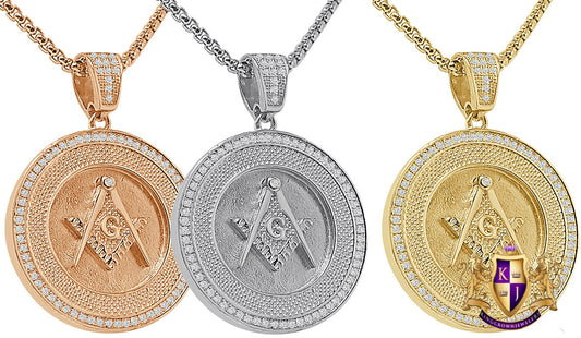 Real Genuine Sterling Silver 20+ Grams 14K Gold Over Simulated Diamond G Compass Masonic Freemason Pendent Charm