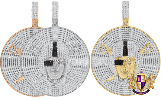 31+ Grams Big 2.5'' Genuine Sterling Silver 9.00 Cwt. Simulated Diamond 14K Gold Over Oakland Raiders Sports Men's Medallion Pendant Charm