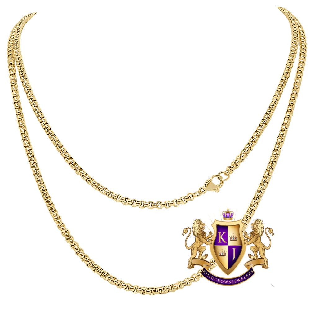 High Quality Men's Ladies Solid 14K Gold Finish Box Snake Chain Necklace  2.5 mm /24 Inch