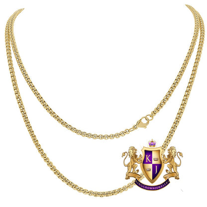 High Quality Men's Ladies Solid 14K Gold Finish Box Snake Chain Necklace  2.5 mm /24 Inch