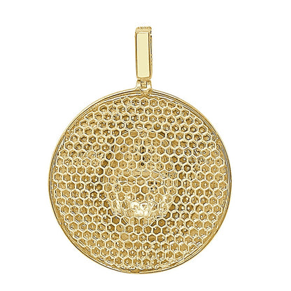 31+ Grams Big 2.5'' Genuine Sterling Silver 9.00 Cwt. Simulated Diamond 14K Gold Over Oakland Raiders Sports Men's Medallion Pendant Charm