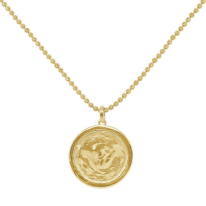 Real Genuine Diamond Bitcoin Money Cryptocurrency 10K Gold Over Unisex Round Pendent Charm Chain Set Small 1.25''