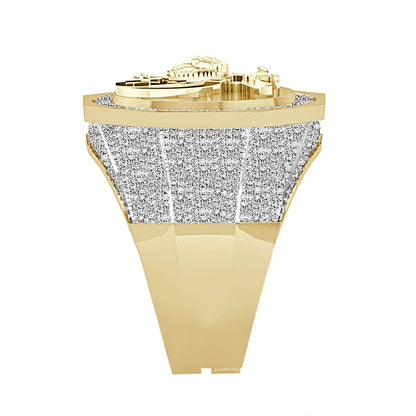 Men's Real Genuine Diamond 1.25 Cwt. Prince Hall Shrine Freemasonry Masonic Freemason Shriners Ring Band 22mm 17+ Grams