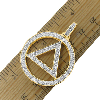 Real Genuine Authentic Diamond All-Seeing Eye Masonic Illuminati Eminem Triangle Sign Eye of Providence 10K Solid Gold Finish Pendant Charm