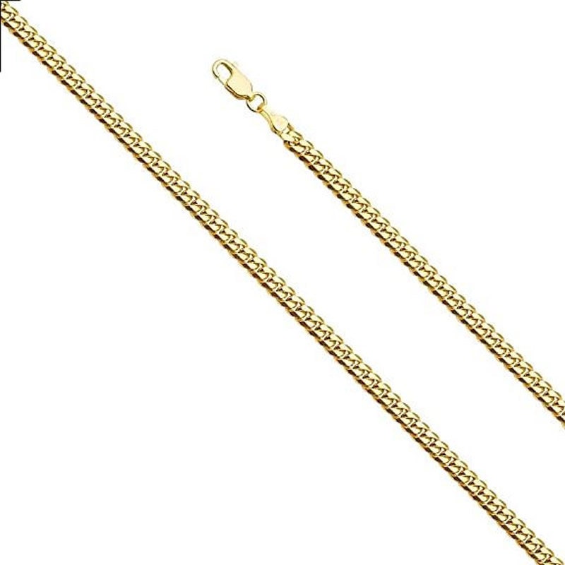 Real Genuine Italian Sterling Silver 25+ Grams 6mm 14K Gold Finish Solid Miami Cuban Curb Link Chain Neckless 24'' High Quality Unisex