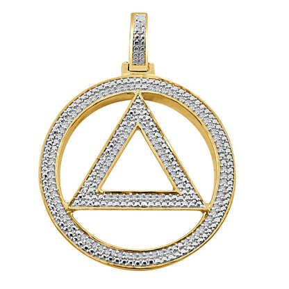 Real Genuine Authentic Diamond All-Seeing Eye Masonic Illuminati Eminem Triangle Sign Eye of Providence 10K Solid Gold Finish Pendant Charm