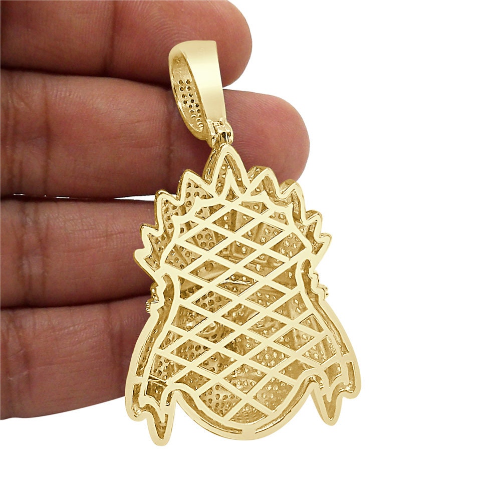 Big 2.75'' 40+ Grams Genuine Authentic Italian Sterling Silver 5.00 Cwt. Simulated Diamond Native American Indian Apache King Pendant Charm