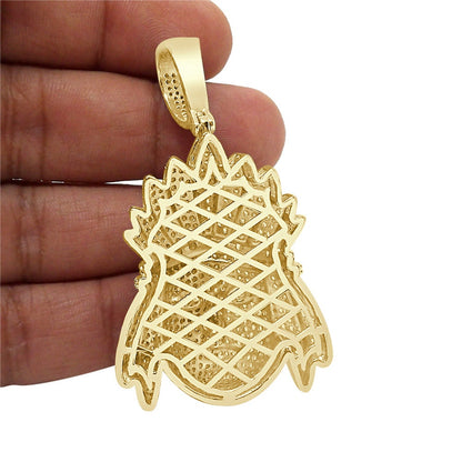 Big 2.75'' 40+ Grams Genuine Authentic Italian Sterling Silver 5.00 Cwt. Simulated Diamond Native American Indian Apache King Pendant Charm