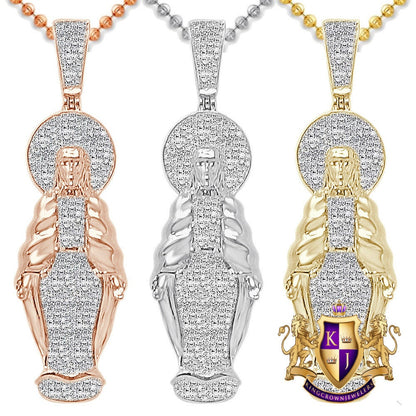 Real Genuine Authentic Diamond 0.40 Cwt. Full Body Jesus Face Piece Unisex Pendant 10K Gold Over Religious Charm Chain Neckless Set 2''