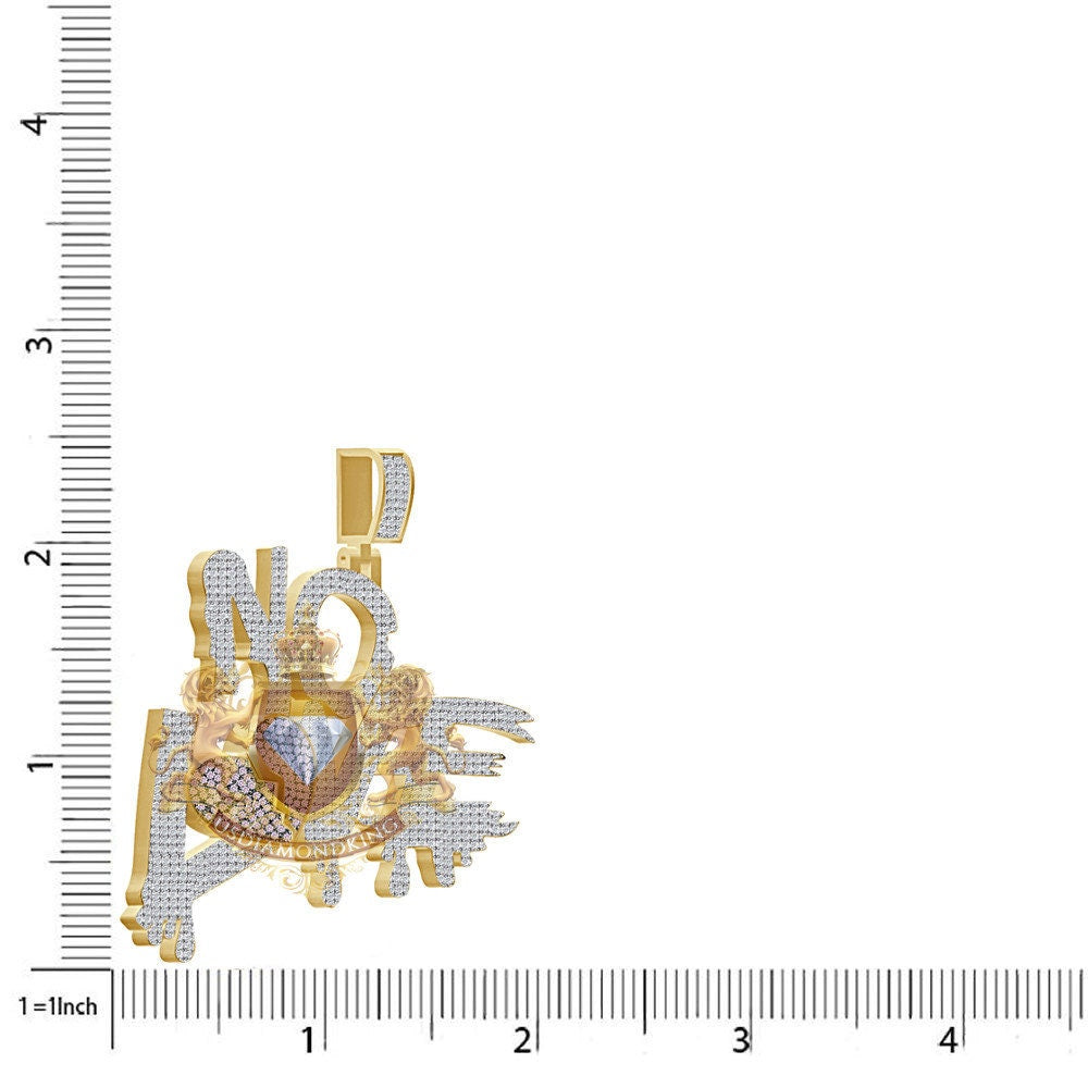 Real Genuine 3.00 Cwt. Authentic VVS1 MOISSANITE Diamond Dripping Shattered Broken Split Heart ''No Love'' Pendant 10K Gold On Charm 2.50''